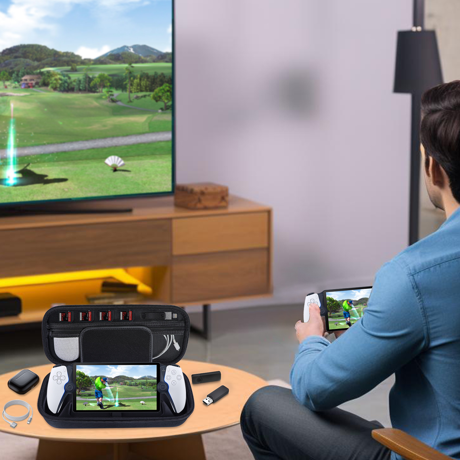 Estuche de transporte Qoosea para PlayStation Portal, bolso de viaje portátil con estuche rígido de protección total, accesorios para reproductor remoto PlayStation Portal 6