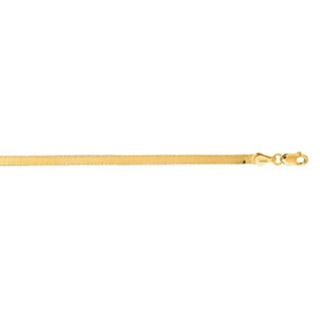 14 Karat Yellow Gold 3.0mm 16 Inch Imperial Herringbone Chain Necklace