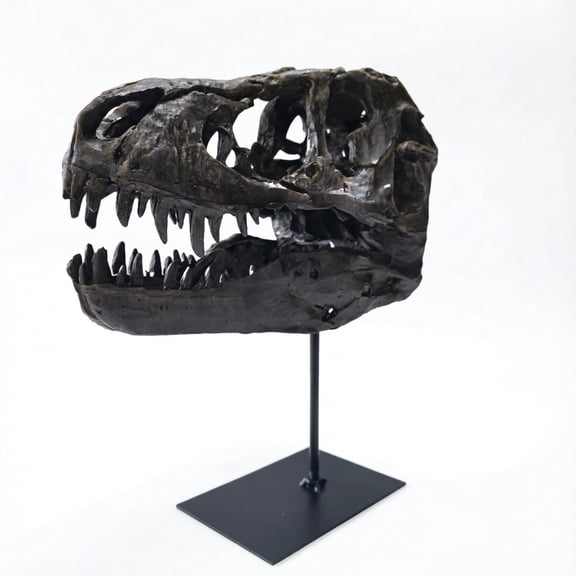 Lumiartisan T Rex Skull Statue 11.81" H, Dinosaur Head Fossil Replica for Office Desk Shelf Decor