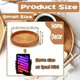 thumbnail image 2 of Rattan Trays Baskets, Small Round Bread Baskets with Wooden Handle, Woven Serving Tray Handcrafted, Rattan Boho Trays for Coffee Table Party Decorative, 2 of 8