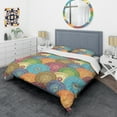 thumbnail image 3 of Designart 'Circular Retro Design IV' Mid-Century Modern Duvet Cover Set, 3 of 4