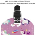 thumbnail image 4 of Square 2Pack PU Leather Unicorn Cruise Luggage Tag with Privacy Cover and Name ID Tag for Travel Handbags Backpacks Luggage Tags, 4 of 6