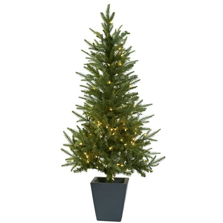 UPC 840703100078 product image for Nearly Natural Home Decor 4.5  Christmas Tree with Clear Lights & Decorative Pla | upcitemdb.com