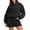 Black, variant on Dxzfnsa Sweatsuits 2pcs Sets Women Fashion Round-Neck Long Sleeve Sweatshirt and Drawstring Pockets Shorts Casual Solid Color Suit Sets