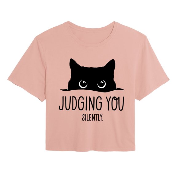 Instant Message - Judging You Silently Cat Cropped Graphic T-Shirt