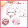 thumbnail image 2 of Birthday Bracelets Gifts for 1 2 3 4 5 6 7 8 Year Old Girls, Pink and white crystals Heart Charms Bracelets, Birthday Gifts for Girls Daughter Granddaughter Niece, 2 of 7