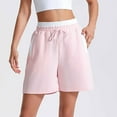 thumbnail image 2 of Pxkloy Womens High Waisted Running Shorts Color Block Athletic Workout Shorts Pocket Sporty Short Gym Elastic Fitness Shorts Clearance Pink,XL, 2 of 4