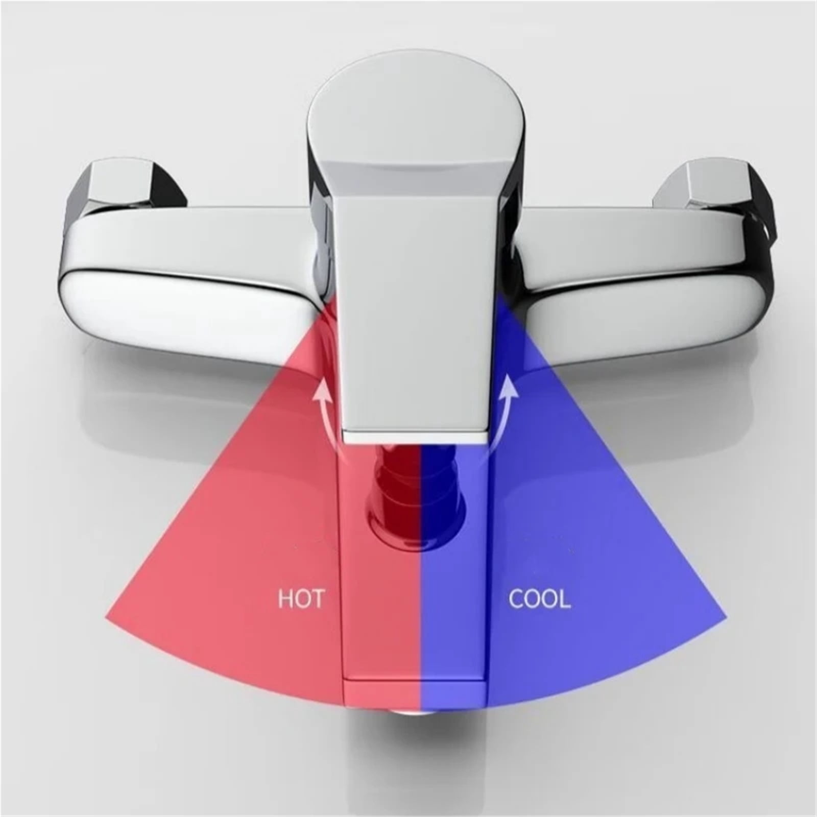 Bathroom Shower Faucet Bathtub Faucet ABS Plastics Handle Wall Mounted Dual Spout Hot Cold  Mixer Valve Nozzle Tap For Bathroom -Modern  Design