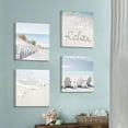 thumbnail image 5 of Coastal Artwork Beach Wall Art: Starfish & Chairs on Sand Painting with Word Picture on Canvas for Living Room (16” x 16'''' x 4 Panels), 5 of 6