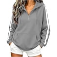 thumbnail image 3 of CBASIHI Womens Quarter Zip Sweatshirts with Pocket Casual Athletic Loose Fit Long Sleeve Drop Shoulder Fall Workout Hoodie Gray S-2XL, 3 of 8