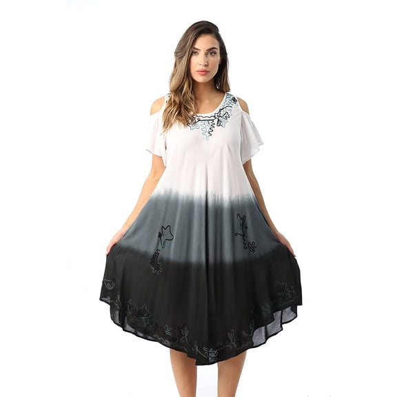 Riviera Sun Cold Shoulder Ombre Casual Sundress for Women