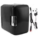 thumbnail image 1 of Refrigerador pequeño para maquillaje, calentador de cosméticos para coche, Mini refrigerador portátil negro para dormitorio, 4L, 6 latas, 100-240V, enchufe europeo, 1 of 10