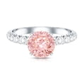 thumbnail image 5 of Rosec Jewels 2 Carat IGI Certified Lab Grown Pink and White Diamond Engagement Ring - VS1 Grade, 925 Sterling Silver, US 4.00, 5 of 9
