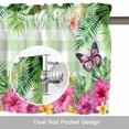 thumbnail image 6 of Summer Tropical Plant Valance Curtain for Windows Hibiscus Monstera Butterfly Plaid Rod Pocket Curtain Valances Short Window Treatments Panels for Kitchen Bathroom Laundry Room Basement 42 x 12 Inch, 6 of 9