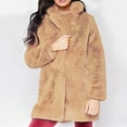 thumbnail image 2 of Miluxas Women's Fleece Jacket Faux Fur Fuzzy Hooded Winter Casual Coats Cardigan Sweaters with Pokets Beige 12(XXL), 2 of 3