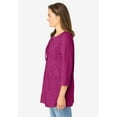 thumbnail image 3 of Woman Within Plus Size Lace-Up Three-Quarter Sleeve Tee, 3 of 6