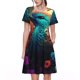 thumbnail image 1 of Balery Colorful Flower Bird Vestidos sueltos de manga corta para mujer, vestidos de verano 2025, vestidos casuales de corte A con vuelo., 1 of 6