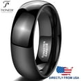 thumbnail image 2 of Tioneer Tungsten Carbide Classic Polished Plain Dome Wedding Band Promise Ring Men Women 8mm, 2 of 5