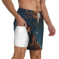 thumbnail image 2 of Balery Cowboy Boots Under Starry Sky Mens Swim Trunks Swim Shorts for Men Quick Dry Inseam Beach Shorts with Compression Liner Pocket-Small, 2 of 9