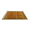 thumbnail image 2 of Ahgly Company Machine Washable Indoor Round Oriental Yellow Industrial Area Rugs, 7' Round, 2 of 4