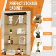 thumbnail image 5 of LFT HUIMEI2Y 4-Shelf Brown Glass Display Cabinet with Double Doors, Curio Cabinets Tempered Glass Floor Standing Bookshelf for Bedroom, Kitchen, Living Room 64”x 17”x 14.5” Black, 5 of 9