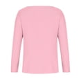 thumbnail image 3 of ATOYSOY Women's Fashion Solid Color Pullover Workout Long Sleeve Tees Fall Winter Loose Waffle Tops Casual Cotton Ribbed Shirts Retro V Neck Sweatshirts Outwear Pink M, 3 of 4