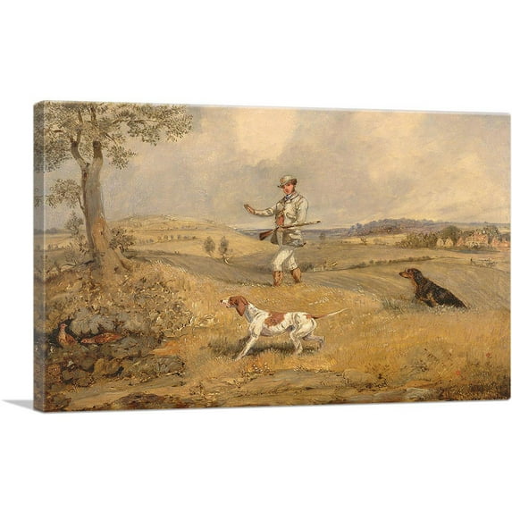 ARTCANVAS Partridge Shooting 1825 Canvas Art Print by Henry Thomas Alken - Size: 18" x 12" (1.50" Deep)