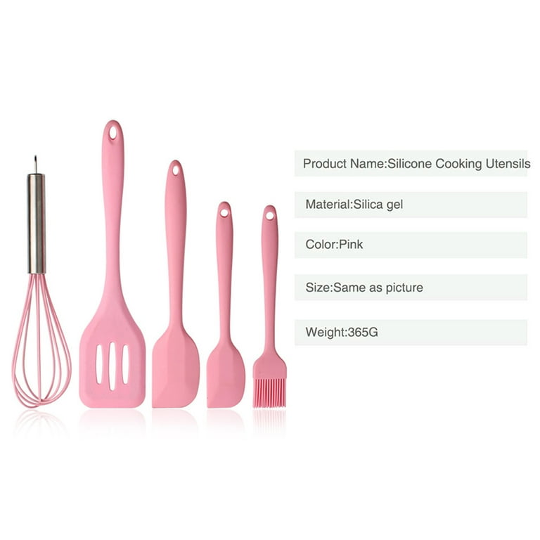 Mini Silicone Kitchenware Cooking Utensils Set Pink Non-stick Cookware  Spatula Shovel Spoon Egg Beaters Kitchen Cooking Tool Set