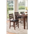 thumbnail image 5 of Set Of 2 Chairs Dining Room Furniture Antique Walnut Wood Finish Cushioned Solid Wood Counter Height Chairs Faux Leather Cushion, 5 of 9