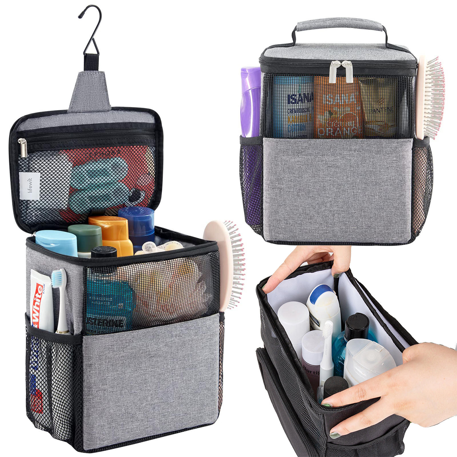 LANLIN Mesh Shower Caddy for College Dorm Room Essentials,Portable