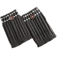 thumbnail image 4 of Poignets de Bottes Faciles à Assortir Extensibles styles de Gaines Confortables Réchauffe-Jambes Épais Gris Foncé, 4 of 6