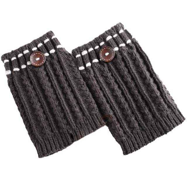 Wosthever Puños para botas Fácil de combinar Trigo Spike Línea punteada Hebilla Moldeador Manga de pantorrilla Calentador de piernas Calcetín Suministros térmicos gary oscuro