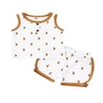 thumbnail image 2 of POINTERTECK Ensemble de Vêtements pour Enfants Sans Manches Col Rond Débardeur+shorts à Lacets Imprimé Lune Été, 2 of 10