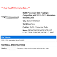 thumbnail image 2 of Right Passenger Side Fog Light - Compatible with 2013 - 2015 Mercedes-Benz GLK350 2014, 2 of 2