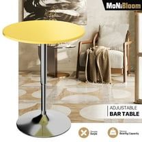 MoNiBloom Modern Round Bar Table, Height Adjustable Bar Table 27.5"-35.7", Pub Table with Top and Base for Living Room, Dining Room, Bistro, Yellow