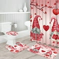 thumbnail image 5 of KCEHTA 4 Pcs Valentine's Day Shower Curtain Set with Non Slip Rugs Toilet Lid Cover U Shape Bath Mat Love Heart Shower Curtain Valentines Bathroom Decor, 5 of 6