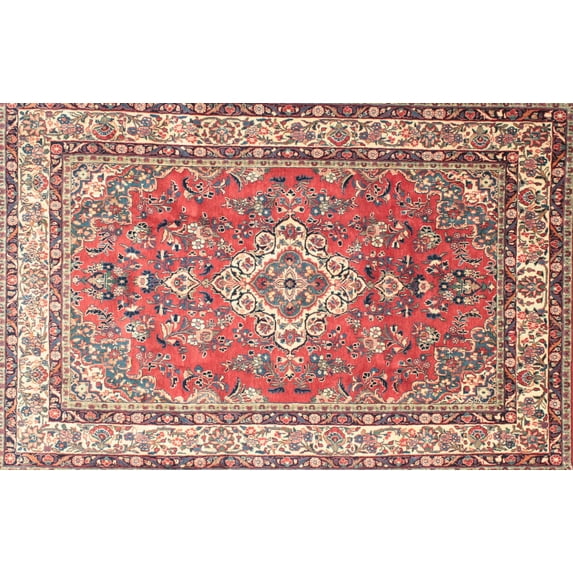 Ahgly Company Machine Washable Indoor Rectangle Traditional Bright Maroon Red Area Rugs, 2' x 3'