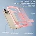 thumbnail image 4 of Dteck Magnetic Case for iPhone 14 Pro / iPhone 13 Pro,Shockproof TPU+PC Anti-Slip Compatible with Mag Safe Case Adjustable Kickstand Frosted Translucent Matte Phone Cover,Pink, 4 of 6