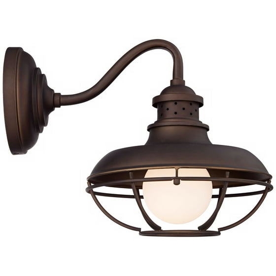 Franklin Iron Works Park 13 High Bronze Metal Cage Outdoor Franklin Iron Works Park 13 High Bronze Metal Cage Outdoor Wall Light Com