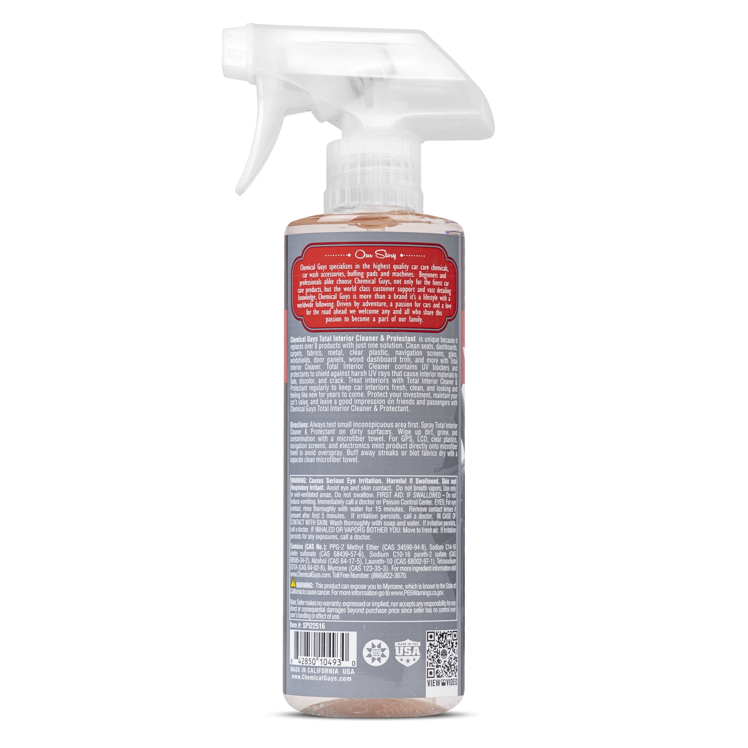 Chemical Guys Total Interior Cleaner & Protectant: Dash, Glass, Navigation And More, 16 OZ, Black Cherry