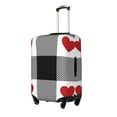 thumbnail image 2 of Disketp Heart Black Buffalo Plaid Gingham Elastic Travel Luggage Cover Travel Suitcase Protective Cover For Trunk Case Apply To 18''-32'' Suitcase Cover (Luggage not included)-Small, 2 of 9