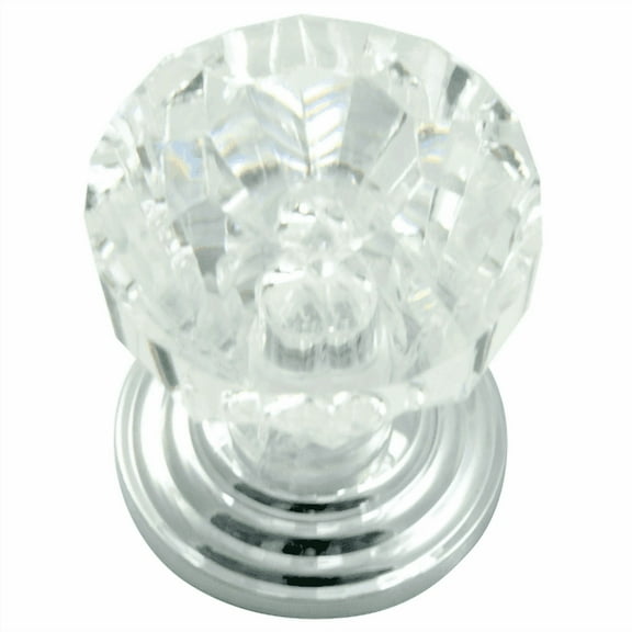 Laurey 82026 1 in. Acrystal Knob - Acrylic with Base, Polished Chrome