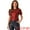 Dark Red, variant on Women's Twist Round Neck Puff Sleeve Stretch T-Shirt S Pink