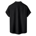 thumbnail image 3 of YDDIAN Mens Short Sleeve Guayabera Shirts Linen Cotton Button Down Mexican Embroidered Cuban Wedding Shirt Summer Tops Black 4XL, 3 of 4
