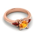 thumbnail image 2 of 2.50 Carat Round Cut Citrine & Garnet Gemstone Stylish Three Stone Ring for Women Solid 14K Rose Gold Size 11.5 by Diamond-Capitals, 2 of 8
