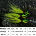 thumbnail image 3 of Dr.Fish 3 Pack Bucktail Jigs Fishing lure Saltwater Freshwater Bass Flounder Striper Bluefish Chartreuse 1/4oz Surf Fishing Jig Hooks, 3 of 7