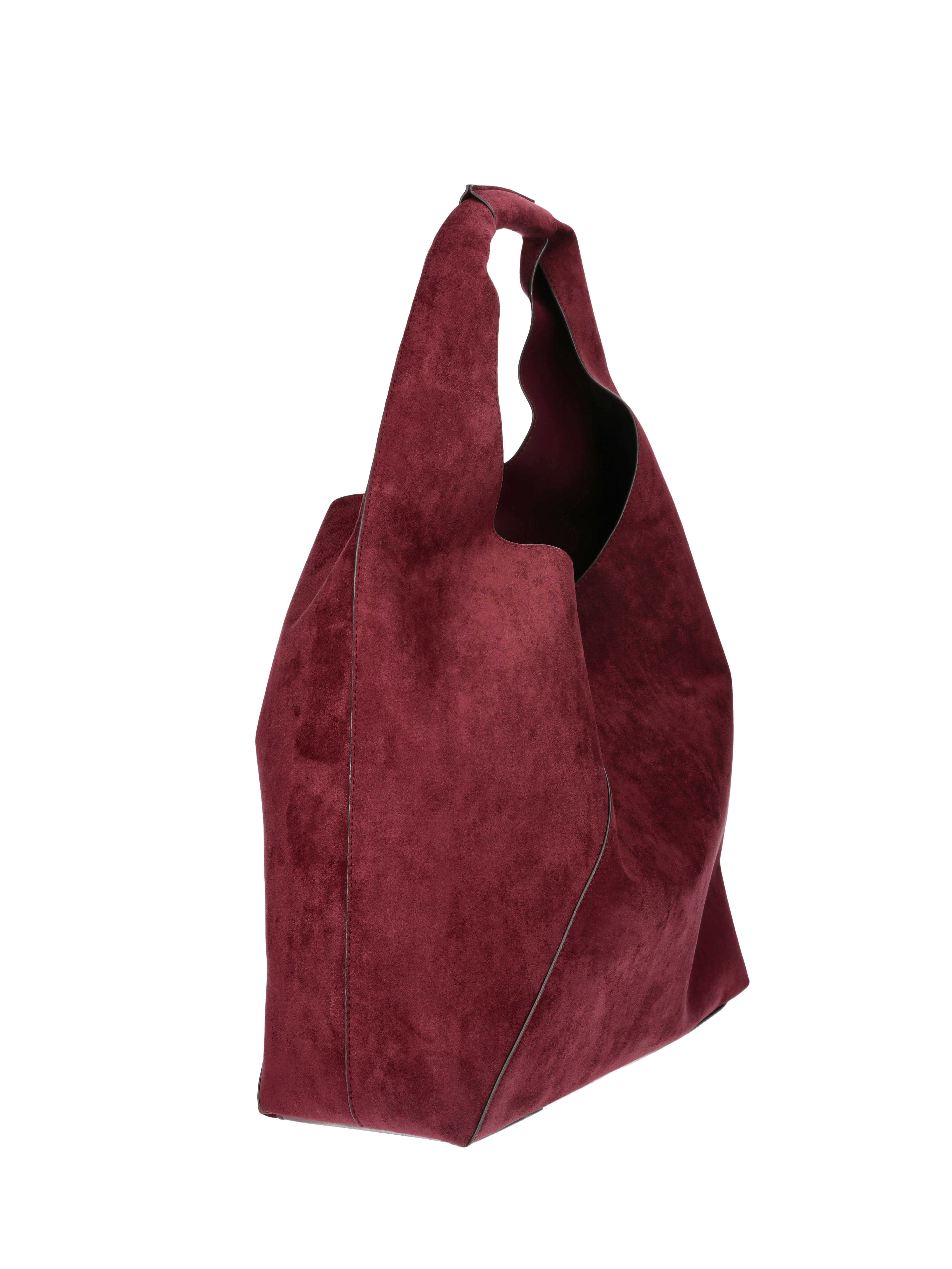 Time and Tru Women's June Soft Faux Suede Hobo Bag, Wine
