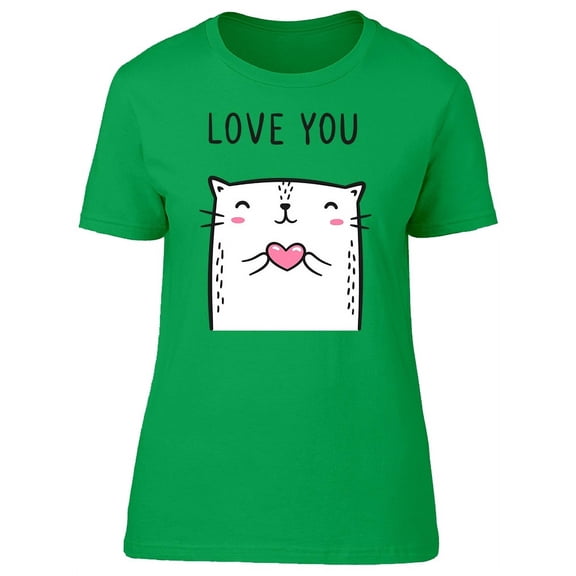"Love You" Cat T-Shirt Women -Image by Shutterstock, Female XX-Large