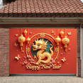 thumbnail image 5 of Golden Dragon Chinese New Year Banner Red Background Dragon Display Chinese Lanterns Floral Decor New Year Backdrop for New Year Celebration Home Party Festival Decoration, 5 of 9