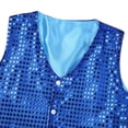thumbnail image 6 of JanJean Kids Boys Glittery Sequined Vest Waistcoat Hip-hop Choir Jazz Dance Stage Performance Coat Jacket Blue 7-8, 6 of 7